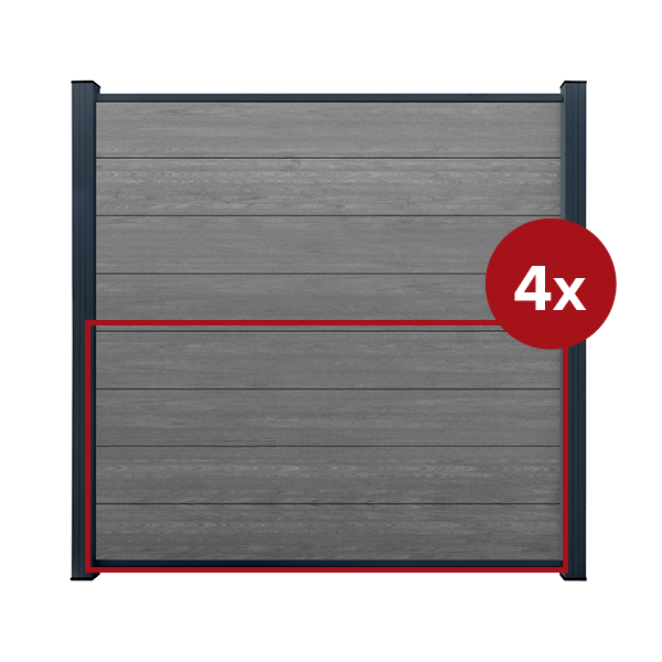 ModuLine Zaunfeld ENZO, Farbe Basalt (4er Set)