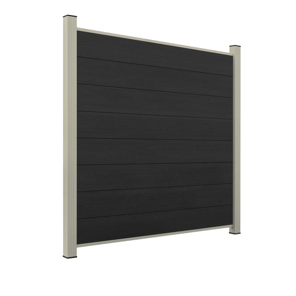 WPC Sichtschutzzaun ENZO Nero - Standard Seidengrau