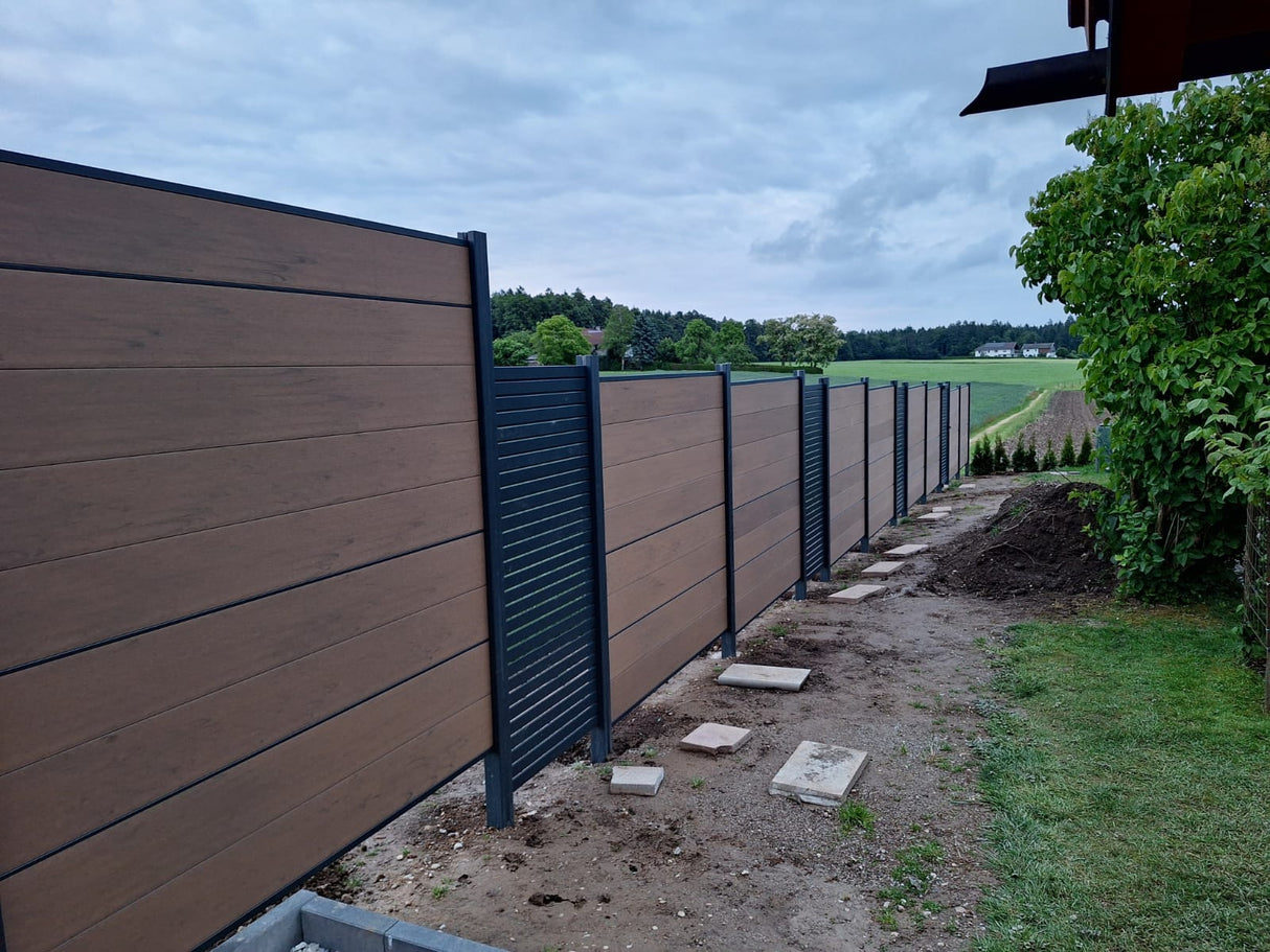 WPC Sichtschutzzaun ENZO Muskat - Standard Anthrazit