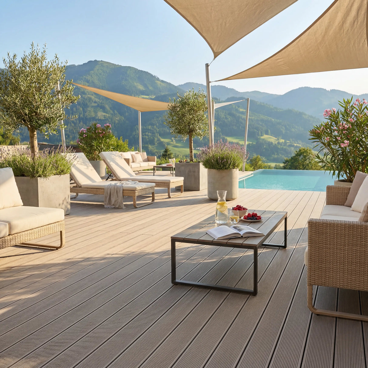 WPC Terrassendiele Hohlkammer Basic Seide