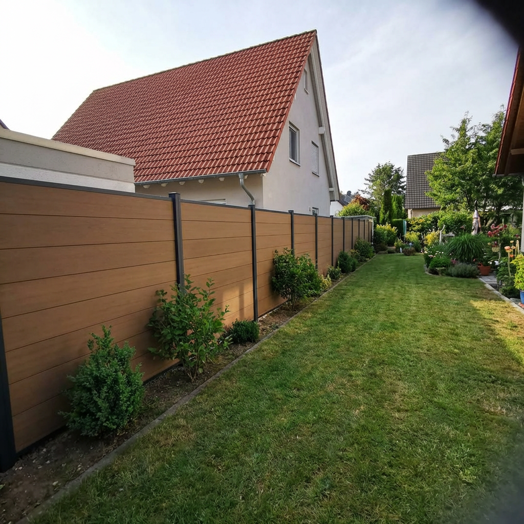 WPC Sichtschutzzaun ENZO Muskat - Standard Anthrazit