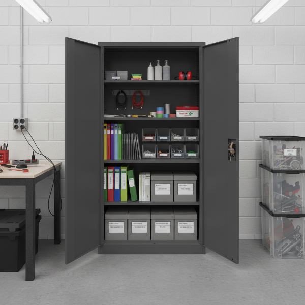 Stahlschrank XL Anthrazit 1950 x 900 x 450 cm