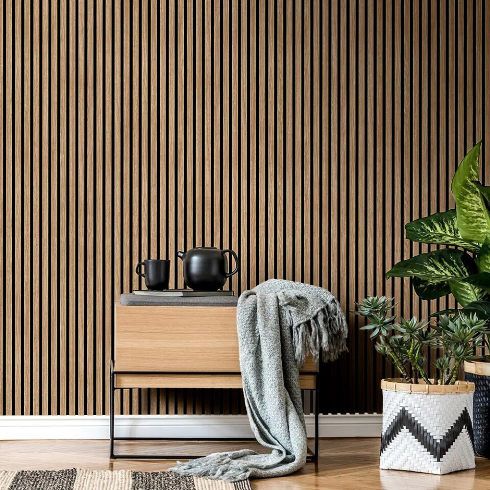 2er Set Wandverkleidung Akustikpaneel Comfort Walnuss 240x60cm