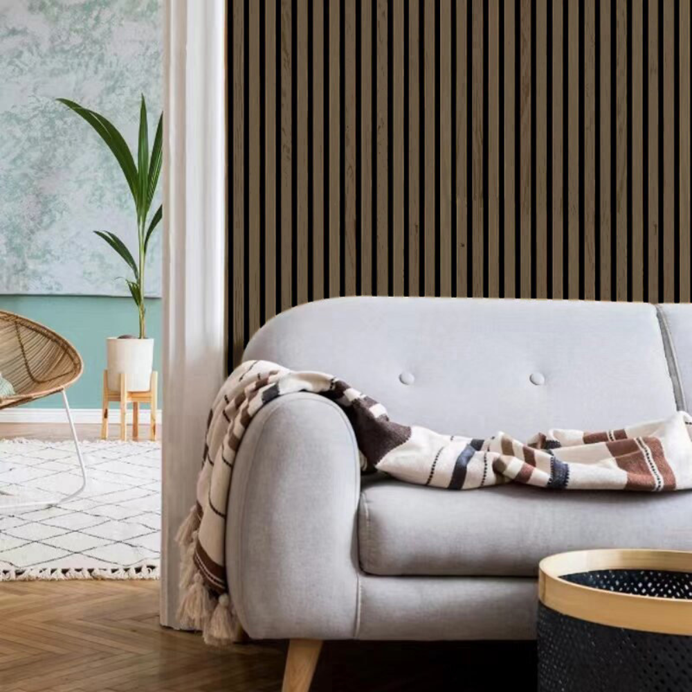 2er Set Wandverkleidung Akustikpaneel Comfort Walnuss 240x60cm