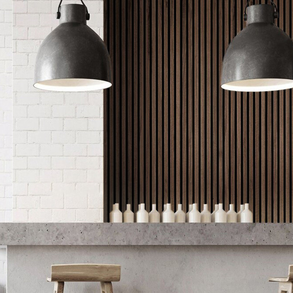 2er Set Wandverkleidung Akustikpaneel Comfort Walnuss 240x60cm