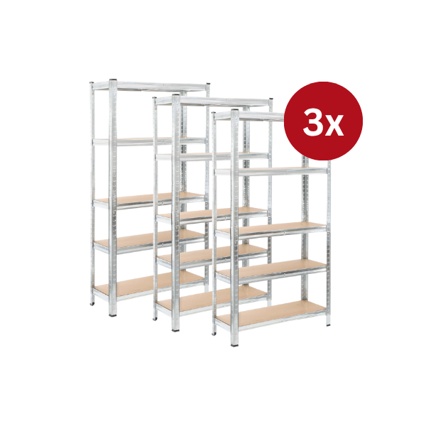 3x Schwerlastregal / Steckregal 180x90x40cm | 625kg Traglast