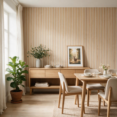 Akustikpaneel Premium Kiefer – Filz Beige 244 × 60 cm