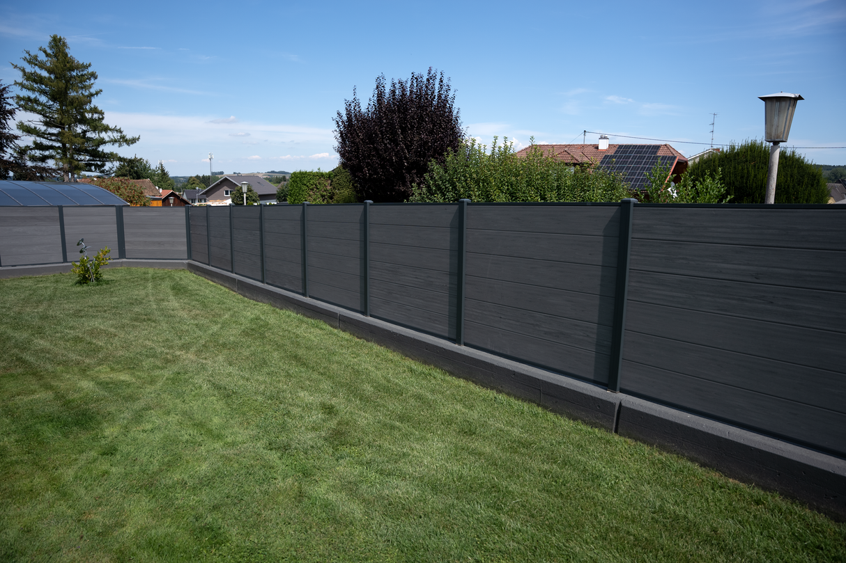 WPC Sichtschutzzaun ENZO Nero - Standard Anthrazit