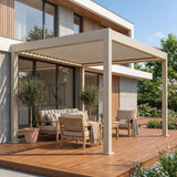 SkyShade Pro 3x4m Aluminium-Pergola mit LED & App-Steuerung – Seidengrau
