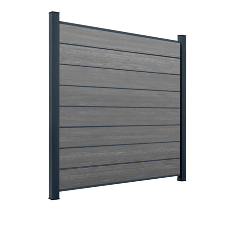 WPC Sichtschutzzaun ENZO Basalt - Design Anthrazit