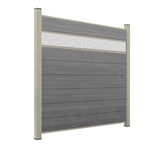 WPC Sichtschutzzaun ENZO Basalt - Style Seidengrau