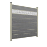 WPC Sichtschutzzaun ENZO Basalt - Style Seidengrau