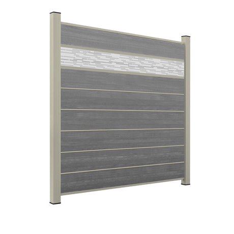 WPC Sichtschutzzaun ENZO Basalt - Style Seidengrau