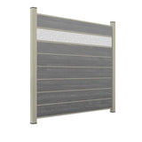 WPC Sichtschutzzaun ENZO Basalt - Style Seidengrau