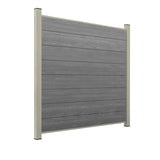 WPC Sichtschutzzaun ENZO Basalt - Standard Seidengrau
