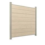WPC Sichtschutzzaun ENZO Elfenbein - Design Seidengrau