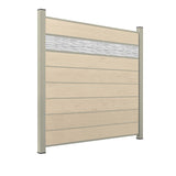 WPC Sichtschutzzaun ENZO Elfenbein - Style Seidengrau