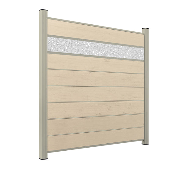 WPC Sichtschutzzaun ENZO Elfenbein - Style Seidengrau