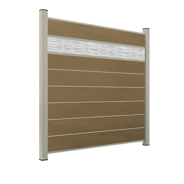 WPC Sichtschutzzaun ENZO Muskat - Style Seidengrau