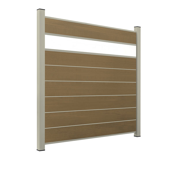 WPC Sichtschutzzaun ENZO Muskat - Style Seidengrau