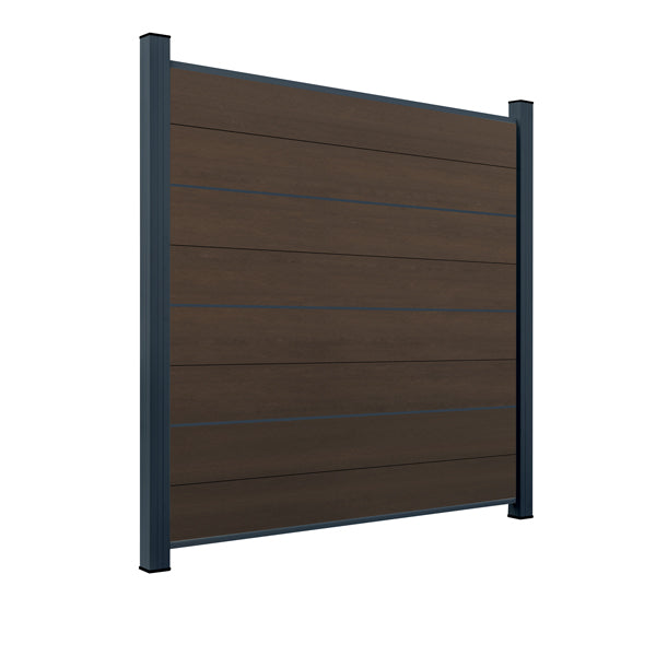 WPC Sichtschutzzaun ENZO Natur - Design Anthrazit
