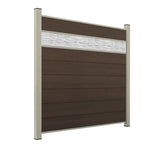 WPC Sichtschutzzaun ENZO Natur - Style Seidengrau