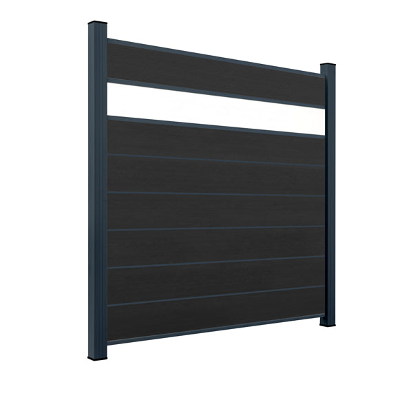 WPC Sichtschutzzaun ENZO Nero - Style Anthrazit
