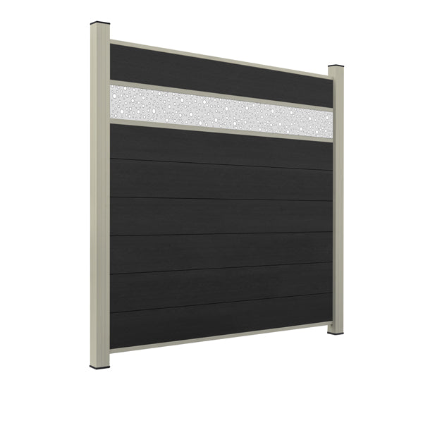 WPC Sichtschutzzaun ENZO Nero - Style Seidengrau