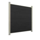 WPC Sichtschutzzaun ENZO Nero - Standard Seidengrau
