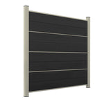 WPC Sichtschutzzaun ENZO Nero - Design Seidengrau