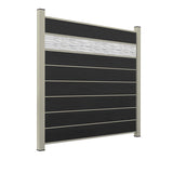 WPC Sichtschutzzaun ENZO Nero - Style Seidengrau