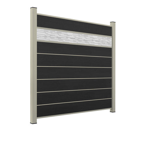 WPC Sichtschutzzaun ENZO Nero - Style Seidengrau