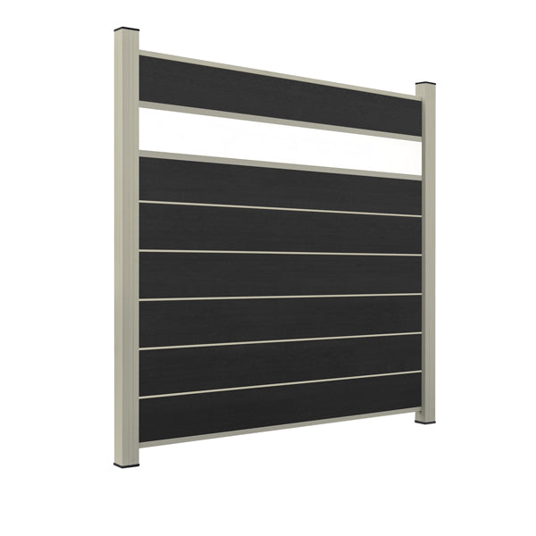WPC Sichtschutzzaun ENZO Nero - Style Seidengrau