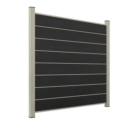 WPC Sichtschutzzaun ENZO Nero - Design Seidengrau