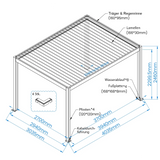 SkyShade Pro 3x4m Aluminium-Pergola mit LED & App-Steuerung – Anthrazit