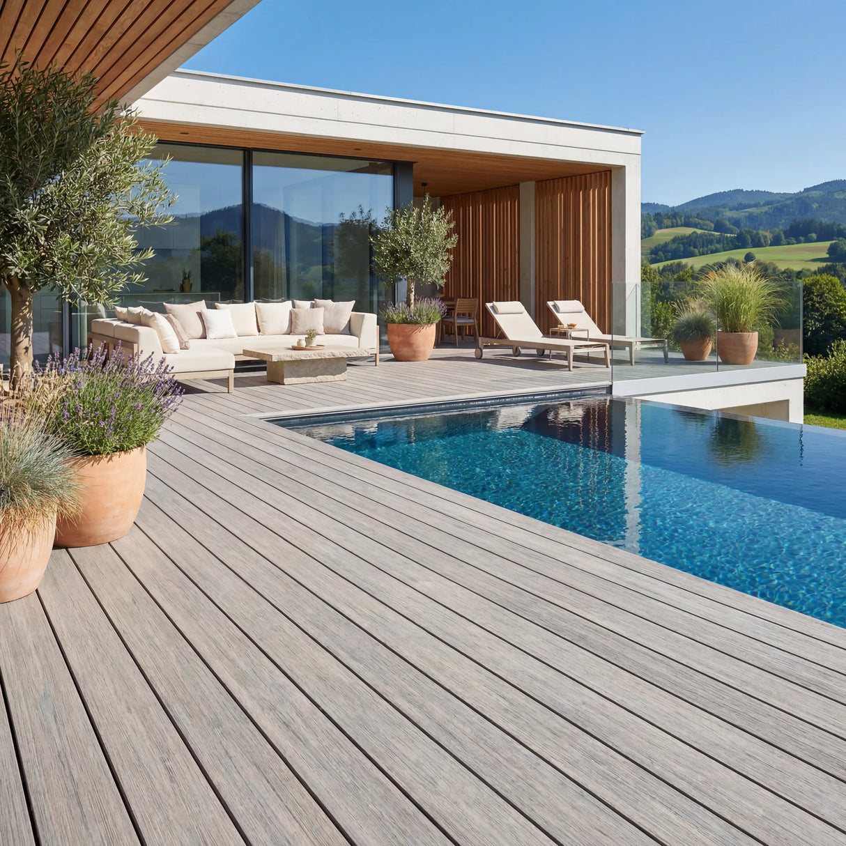 WPC Terrassendiele Massiv Antik Basalt