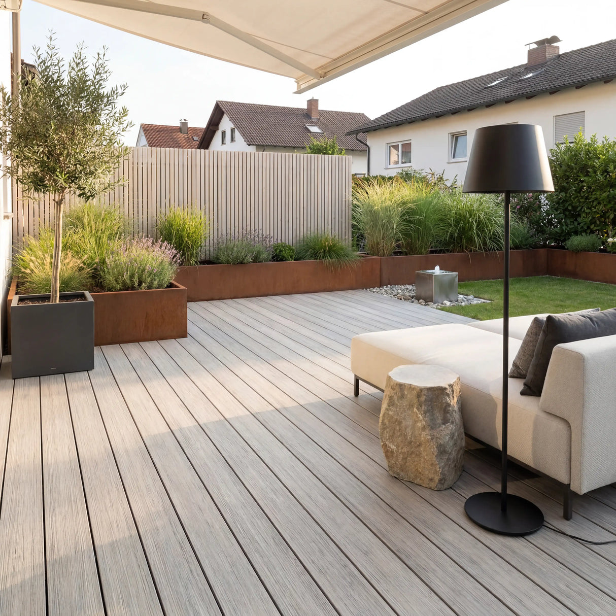 WPC Terrassendiele Massiv Antik Basalt