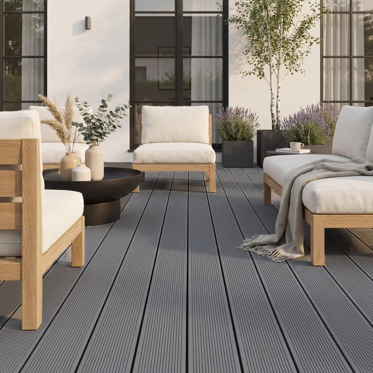 WPC Terrassendiele Massiv ECO Granit