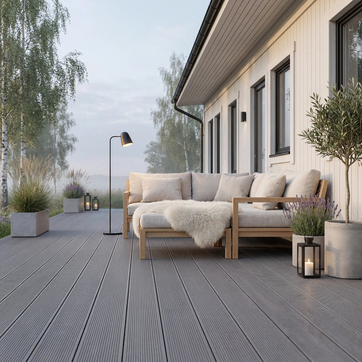 WPC Terrassendiele Massiv ECO Granit
