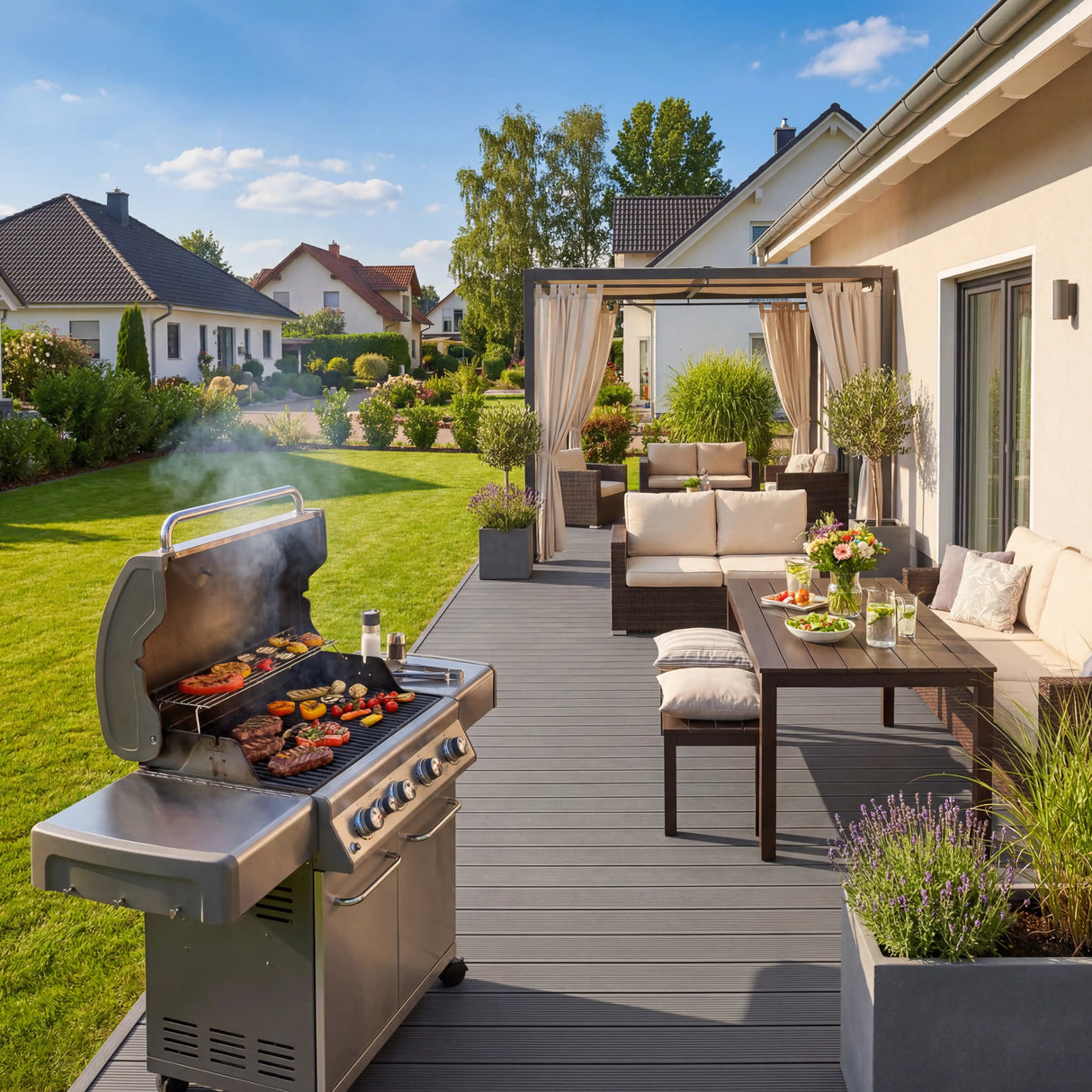 WPC Terrassendiele Massiv ECO Granit