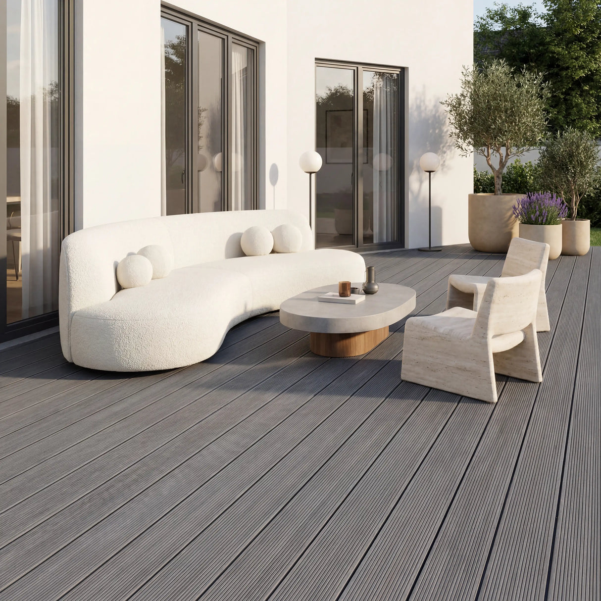 WPC Terrassendiele Massiv ECO Granit