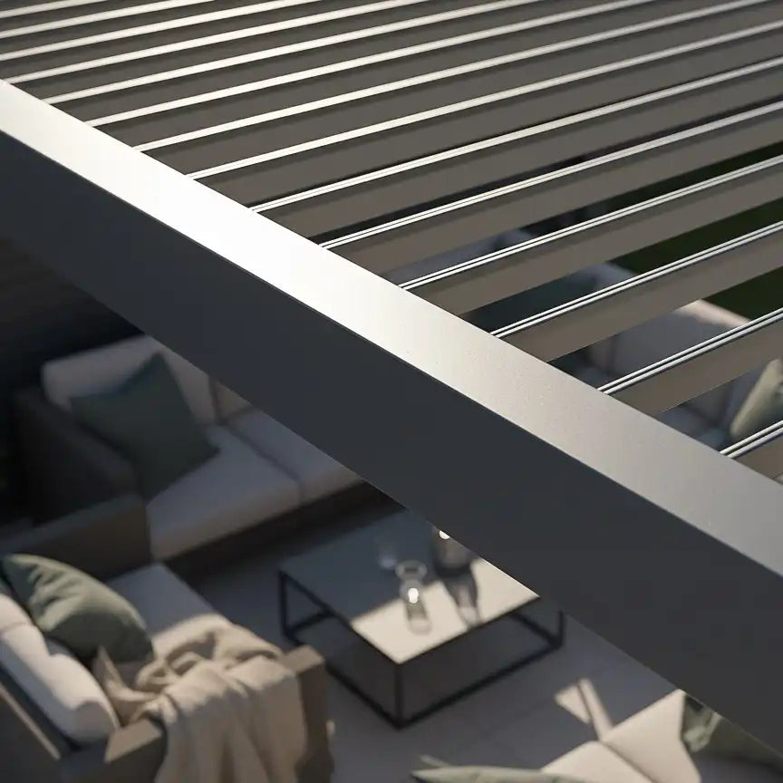 SkyShade Pro 3x3m Aluminium-Pergola mit LED & App-Steuerung – Anthrazit