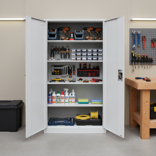 Stahlschrank XL Lichtgrau 1950 x 900 x 450 cm