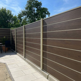 WPC Sichtschutzzaun ENZO Natur - Design Seidengrau