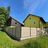 WPC Sichtschutzzaun ENZO Elfenbein - Standard Anthrazit