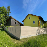 WPC Sichtschutzzaun ENZO Elfenbein - Standard Seidengrau