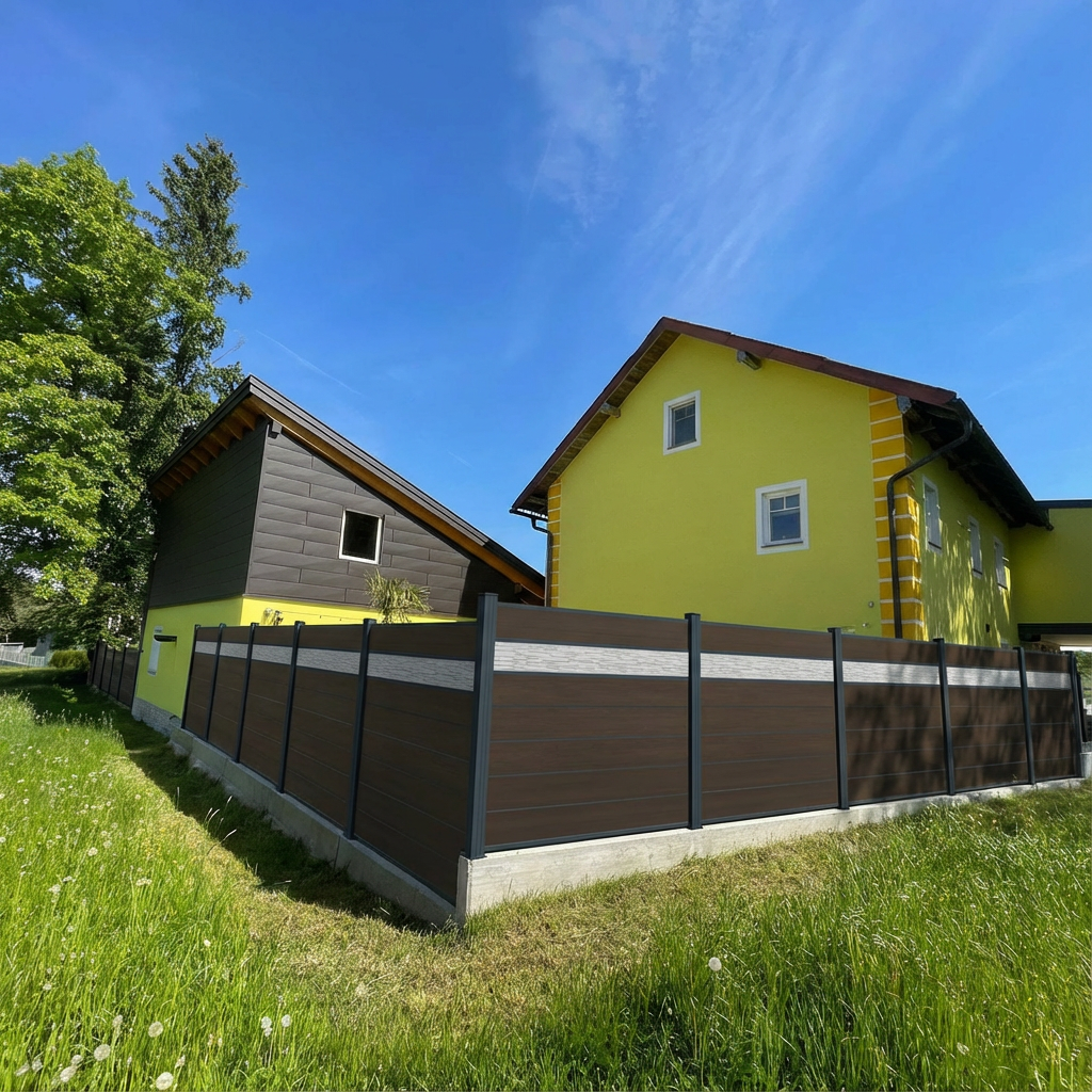 WPC Sichtschutzzaun ENZO Natur - Style Anthrazit