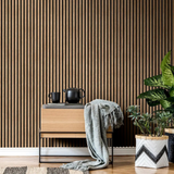 2er Set Wandverkleidung Akustikpaneel Comfort Walnuss 240x60cm