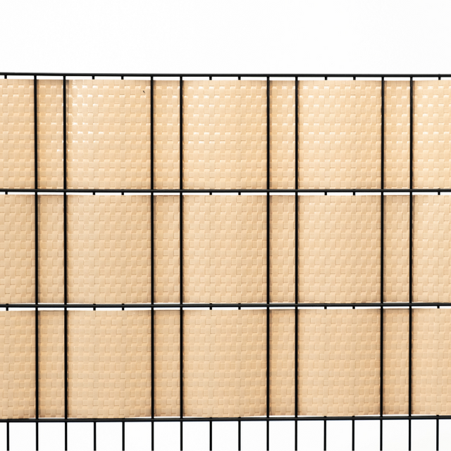 Sichtschutzstreifen Beige Rattan für Doppelstabmattenzäune 255cm